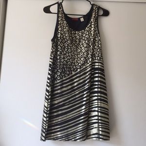 Sleeveless gold leopard and zebra print blouse